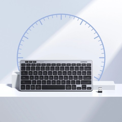 Klawiatura Ugreen bezprzewodowa Bluetooth 5.3 do 3 urządzeń - szara