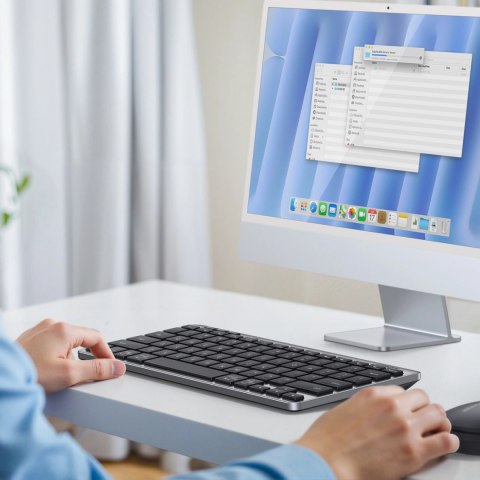 Klawiatura Ugreen bezprzewodowa Bluetooth 5.3 do 3 urządzeń - szara