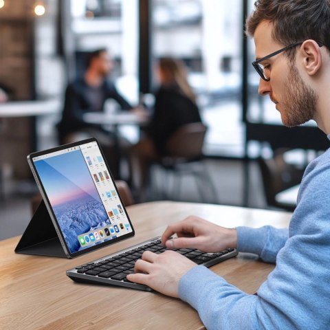 Klawiatura Ugreen bezprzewodowa Bluetooth 5.3 do 3 urządzeń - szara