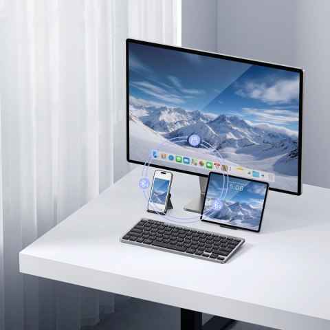 Klawiatura Ugreen bezprzewodowa Bluetooth 5.3 do 3 urządzeń - szara