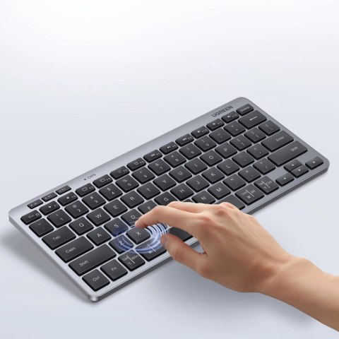 Klawiatura Ugreen bezprzewodowa Bluetooth 5.3 do 3 urządzeń - szara