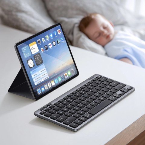 Klawiatura Ugreen bezprzewodowa Bluetooth 5.3 do 3 urządzeń - szara