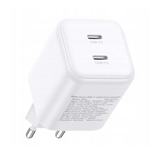 Ładowarka Ugreen GaN 45W 2xUSB-C - biała