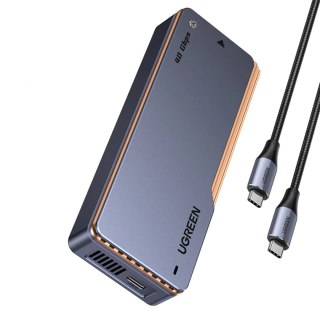 Obudowa Ugreen D703 na dysk USB4 40Gb/s M.2 NVMe SSD z chłodzeniem aktywnym - szara