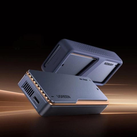 Obudowa Ugreen D703 na dysk USB4 40Gb/s M.2 NVMe SSD z chłodzeniem aktywnym - szara