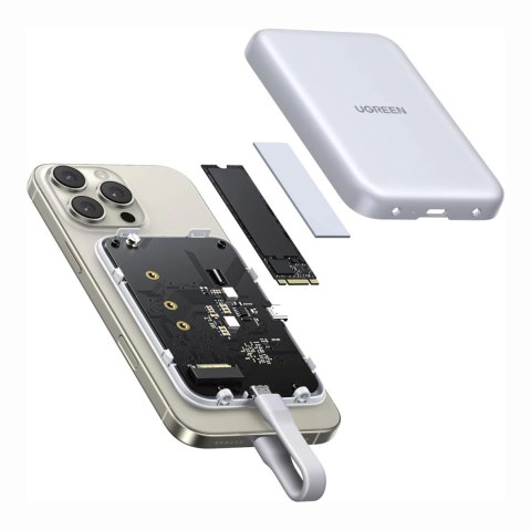 Obudowa Ugreen na dysk M.2 NVMe SSD magnetyczna - biała