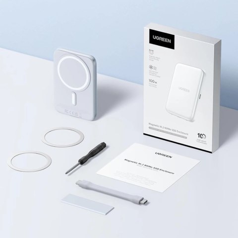 Obudowa Ugreen na dysk M.2 NVMe SSD magnetyczna - biała