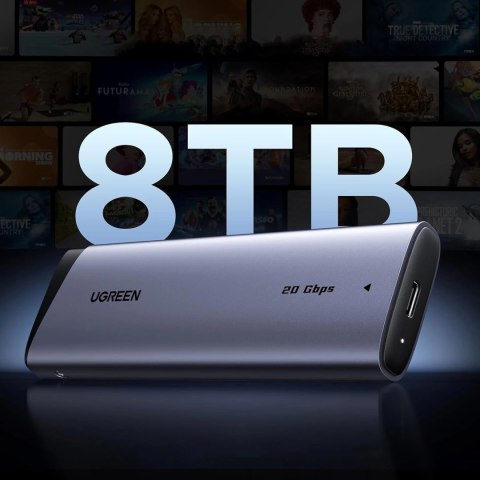 Obudowa Ugreen na dysk M.2 NVMe/SATA SSD 20Gbps z kablem USB-C - USB-C - szara
