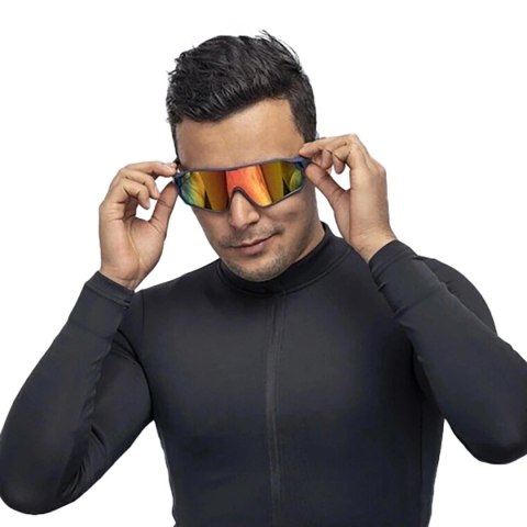 Okulary rowerowe Rockbros 10134PL polaryzujące - niebiesko-różowe