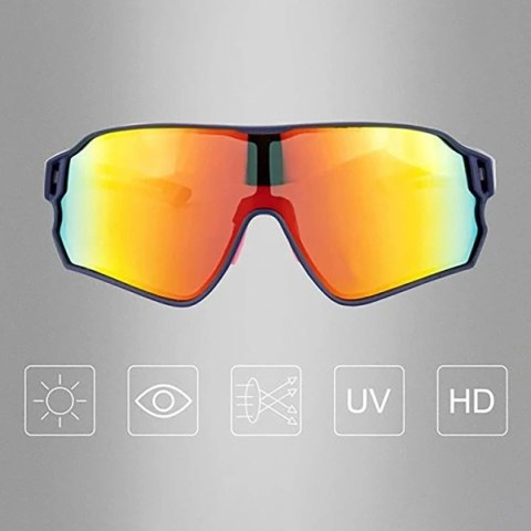 Okulary rowerowe Rockbros 10134PL polaryzujące - niebiesko-różowe