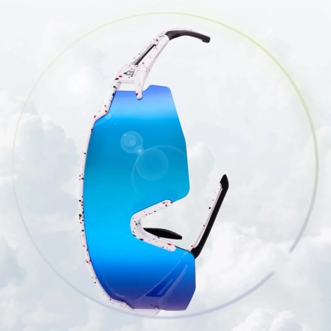 Okulary rowerowe Rockbros polaryzacyjne z ochroną UV i wkładką korekcyjną niebieskie szkła - białe