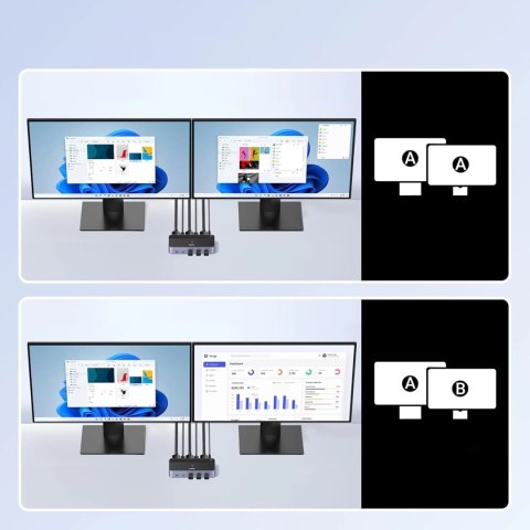Przełącznik KVM Ugreen AK700 DisplayPort 8K 60Hz - szary