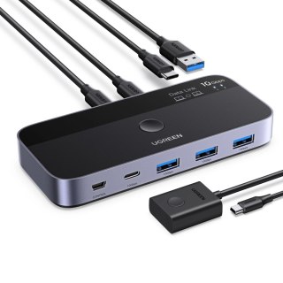 Przełącznik Ugreen switch USB-C USB-A 10Gb/s - szary