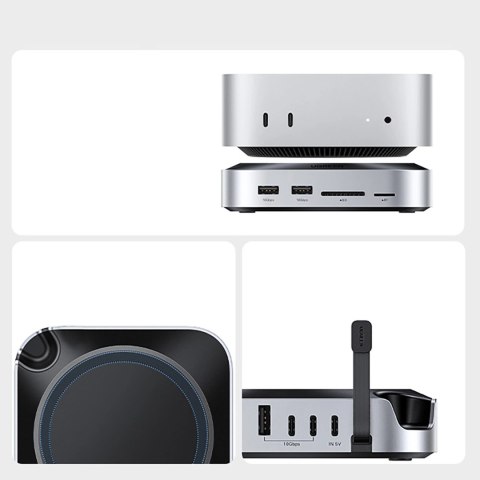 Stacja dokująca Ugreen USB-C do Mac Mini M4/M4 Pro 11w1 - szara