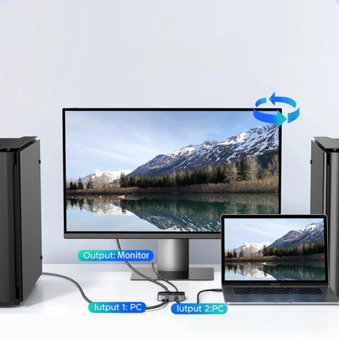 Switch Ugreen DisplayPort/USB-C do USB-C - szary