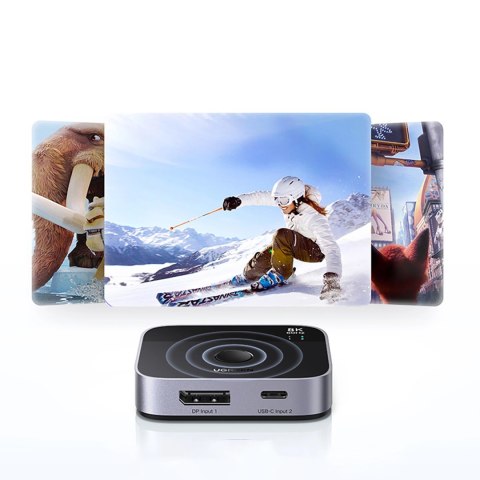 Switch Ugreen DisplayPort/USB-C do USB-C - szary