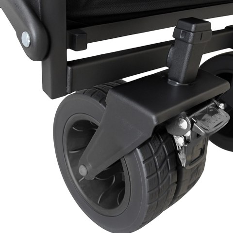 Wózek Wozinsky WZP-100 plażowy, turystyczny, ogrodowy, wytrzymały, szerokie koła, z siatką bezpieczeństwa do 100 kg - czarny