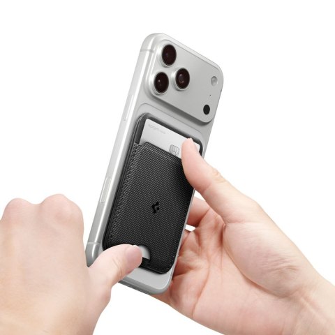 SPIGEN S314-3 SLIM FOLD TRIPOD MAGSAFE UNIVERSAL MAGNETIC CARD HOLDER BLACK