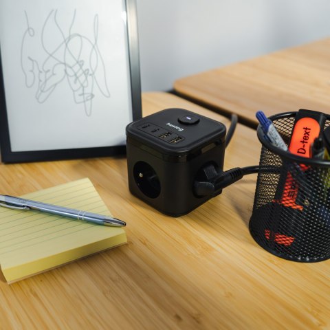 Huslog Przedłużacz kostka z USB