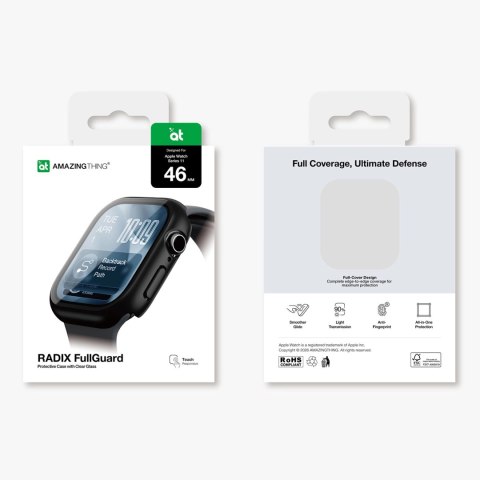 Szkło ochronne AMAZINGTHING Radix z etui na Apple Watch Series 11 46 mm - czarne