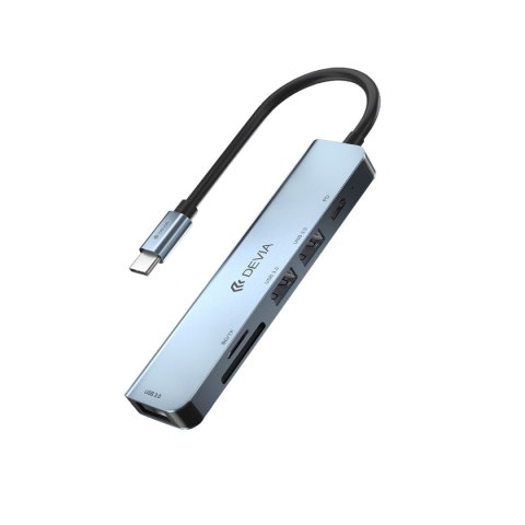 Devia adapter HUB 5w1 EC135 USB-C 3.1 do 3x USB 3.0 + SD/TF + PD ciemnoszary Devia adapter HUB 5w1 EC135 USB-C 3.1 do 3x USB 3.0 + SD/TF + PD ciemnoszary