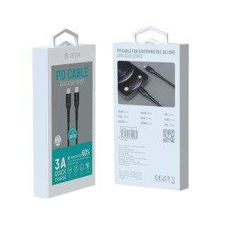 Devia kabel Gracious EC409 PD USB-C - Lightning 1,5 m 3A czarny