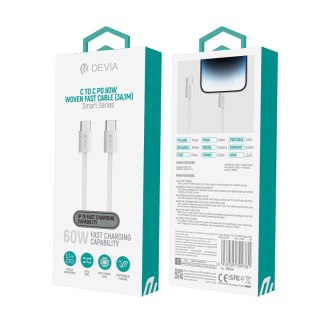 Devia kabel Smart EC325 PD USB-C - USB-C 1,0 m 60W 3A biały
