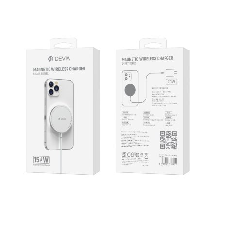 Devia ładowarka indukcyjna Smart magnetyczna 15W biała Devia ładowarka indukcyjna Smart magnetyczna 15W biała