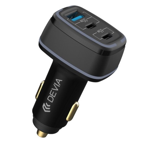 Devia ładowarka samochodowa Extreme 115W 2x USB-C 1x USB czarna Devia ładowarka samochodowa Extreme 115W 2x USB-C 1x USB czarna