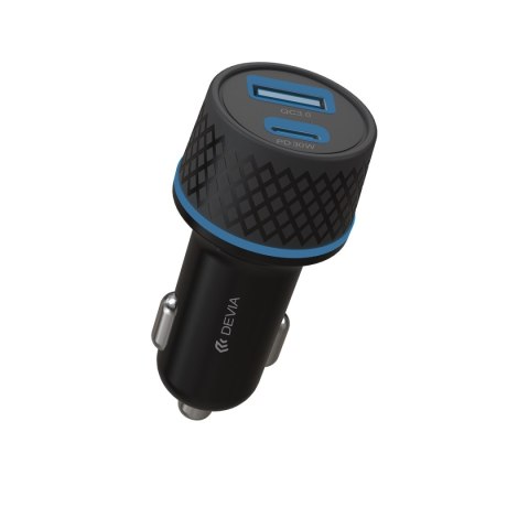 Devia ładowarka samochodowa Extreme PD QC 52,5W 1x USB-C 1x USB czarna + kabel USB-C - Lightning Devia ładowarka samochodowa Extreme PD QC 52,5W 1x USB-C 1x USB czarna + kabel USB-C - Lightning