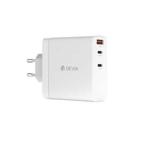 Devia ładowarka sieciowa Extreme PD GaN 140W 2x USB-C 1x USB biała do laptopa