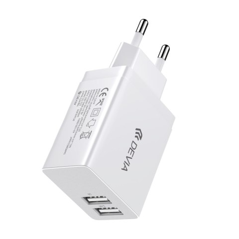 Devia ładowarka sieciowa Smart 2x USB 2,4A biała Devia ładowarka sieciowa Smart 2x USB 2,4A biała
