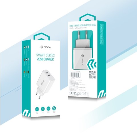 Devia ładowarka sieciowa Smart 2x USB 2,4A biała Devia ładowarka sieciowa Smart 2x USB 2,4A biała