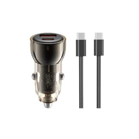XO ładowarka samochodowa CC60 60W 1x USB 1x USB-C czarna + kabel USB-C - USB-C XO ładowarka samochodowa CC60 60W 1x USB 1x USB-C czarna + kabel USB-C - USB-C