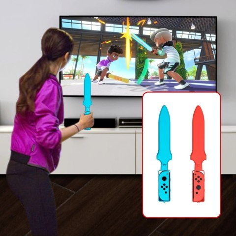 Pakiet akcesoriów rodzinnych 10 w 1 do gry Nintendo Switch Sports - zestaw czerwony i niebieski