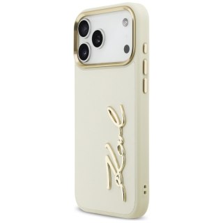 Karl Lagerfeld nakładka PU leather case with Karl script logo and metal camera buttons do iPhone 17 Pro Max brązowa