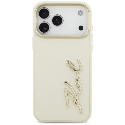 Karl Lagerfeld nakładka PU leather case with Karl script logo and metal camera buttons do iPhone 17 Pro Max brązowa