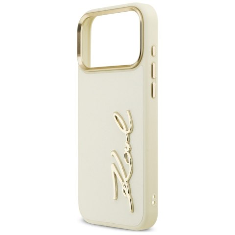 Karl Lagerfeld nakładka PU leather case with Karl script logo and metal camera buttons do iPhone 17 Pro Max brązowa