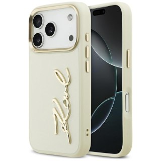 Karl Lagerfeld nakładka PU leather case with Karl script logo and metal camera buttons do iPhone 17 Pro brązowa