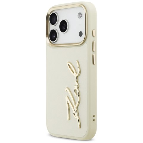 Karl Lagerfeld nakładka PU leather case with Karl script logo and metal camera buttons do iPhone 17 Pro brązowa