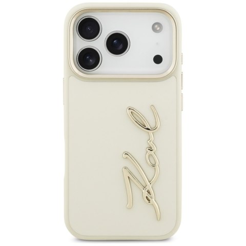 Karl Lagerfeld nakładka PU leather case with Karl script logo and metal camera buttons do iPhone 17 Pro brązowa