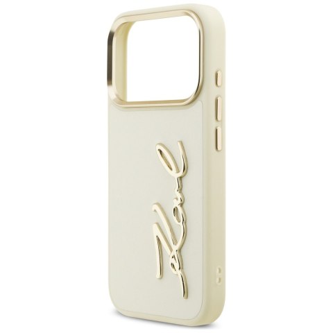 Karl Lagerfeld nakładka PU leather case with Karl script logo and metal camera buttons do iPhone 17 Pro brązowa