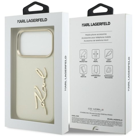 Karl Lagerfeld nakładka PU leather case with Karl script logo and metal camera buttons do iPhone 17 Pro brązowa