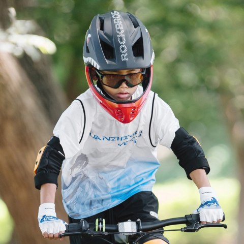 Kask rowerowy Rockbros TT-32005 Shark dziecięcy z odpinaną szczęką rozmiar M (54-58) - czarny