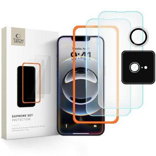 SZKŁO HARTOWANE TECH-PROTECT SUPREME EASY SET+ 3-PACK IPHONE 16E CLEAR