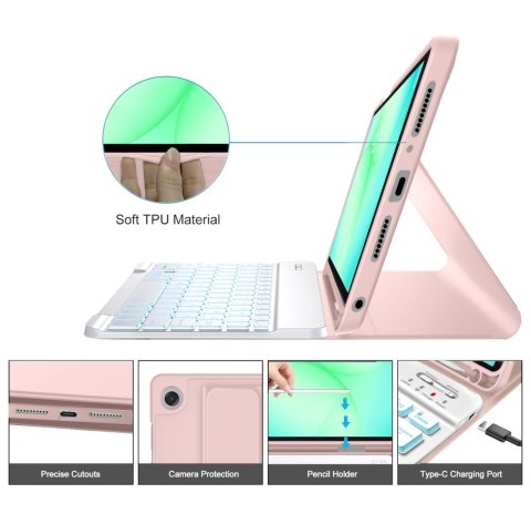 TECH-PROTECT SC PEN + KEYBOARD GALAXY TAB A9+ / A11+ PLUS 11.0 X210 / X215 / X216 / X230 / X235 / X236 PINK