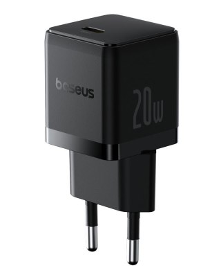 Baseus Palm Szybka Ładowarka Sieciowa 20W 1×USB-C z kablem czarny