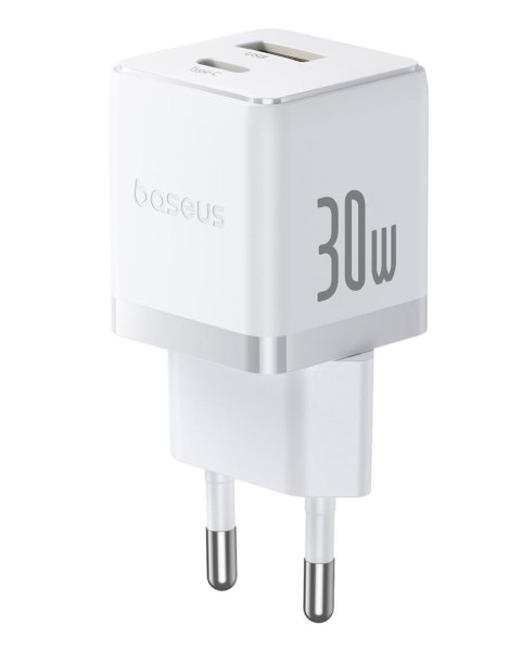 Baseus Palm Szybka Ładowarka Sieciowa 30W USB-C USB-A EU Biały