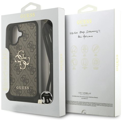 Etui Guess 4G Big Logo Cord Stap Crossbody na iPhone 17 - brązowe