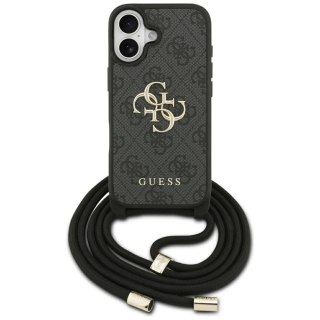 Etui Guess 4G Big Logo Cord Stap Crossbody na iPhone 17 - czarne